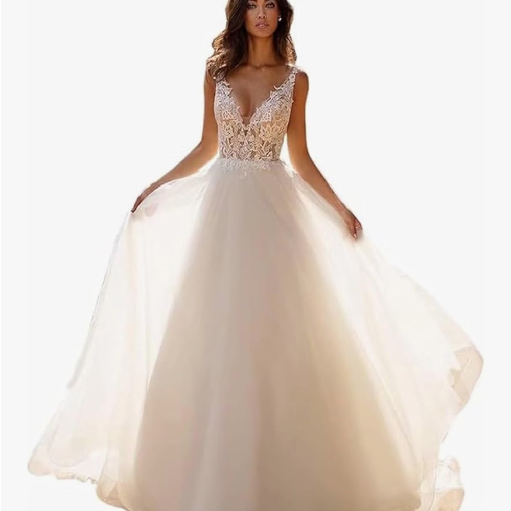 Elegant Cream Lace Gown